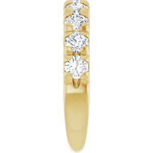 14K Yellow 1 1/3 CTW Natural Diamond French-Set Anniversary Band - ViewE