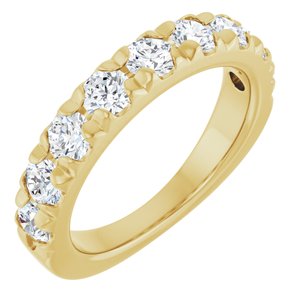 14K Yellow 1 1/3 CTW Natural Diamond French-Set Anniversary Band - ViewA