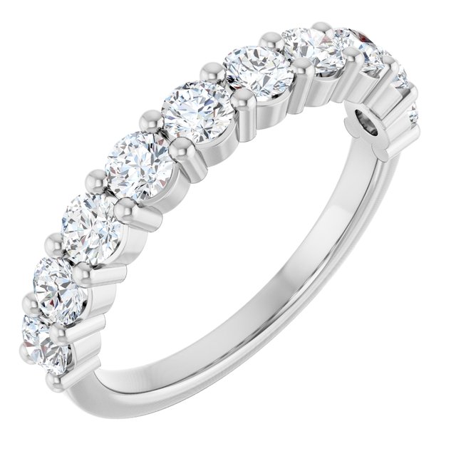 14K White 1 1/3 CTW Natural Diamond Anniversary Band - ViewA