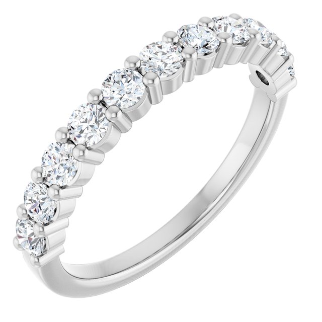 14K White 1/2 CTW Natural Diamond Anniversary Band - ViewA