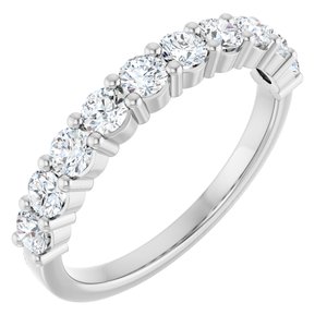 14K White 3/4 CTW Natural Diamond Anniversary Band - ViewA
