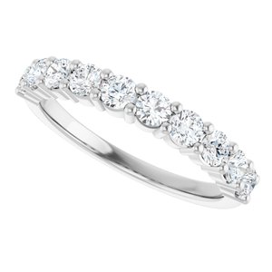 14K White 3/4 CTW Natural Diamond Anniversary Band - View5