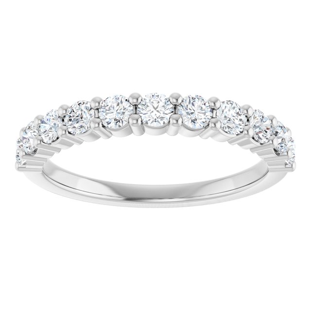 14K White 1/2 CTW Natural Diamond Anniversary Band - ViewS