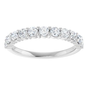 14K White 1/2 CTW Natural Diamond Anniversary Band - ViewS