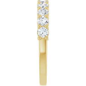 14K Yellow 3/4 CTW Natural Diamond Anniversary Band - ViewE