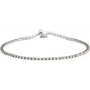 14K White 1 CTW Natural Diamond Line 7 1/4" Bracelet - A