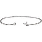 14K White 1 CTW Natural Diamond Line 7 1/4" Bracelet - B