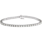 14K White 4 CTW Natural Diamond Line 7 1/4" Bracelet - A
