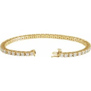 14K Yellow 4 CTW Natural Diamond Line 7 1/4" Bracelet - B