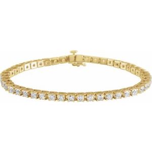 14K Yellow 4 CTW Natural Diamond Line 7 1/4" Bracelet - A