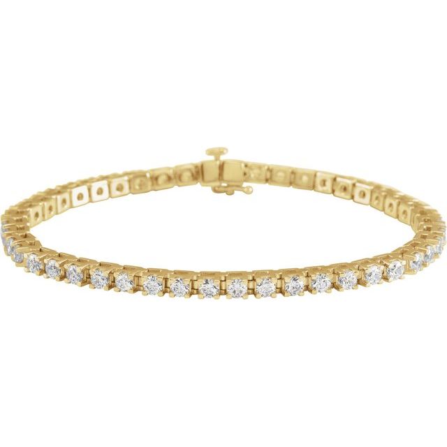 14K Yellow 4 CTW Natural Diamond Line 7 1/4" Bracelet - A