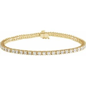 14K Yellow 5 CTW Natural Diamond Line 7 1/4" Bracelet - A