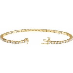 14K Yellow 3 CTW Natural Diamond Line 7 1/4" Bracelet - B