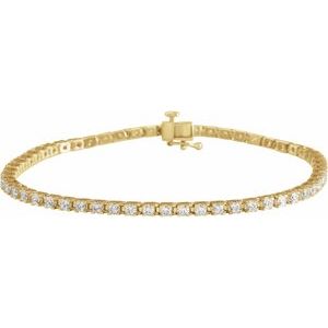 14K Yellow 3 CTW Natural Diamond Line 7 1/4" Bracelet - A
