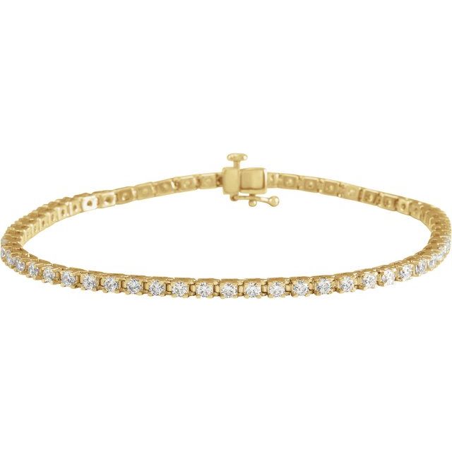14K Yellow 3 CTW Natural Diamond Line 7 1/4" Bracelet - A