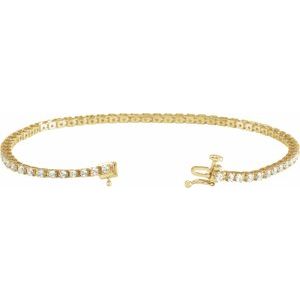 14K Yellow 2 CTW Natural Diamond Line 7 1/4" Bracelet - B