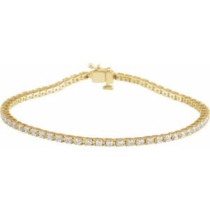 14K Yellow 2 CTW Natural Diamond Line 7 1/4" Bracelet - A