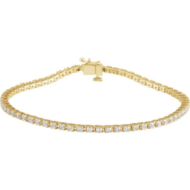 14K Yellow 2 CTW Natural Diamond Line 7 1/4" Bracelet - A