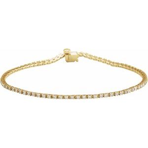 14K Yellow 1 CTW Natural Diamond Line 7 1/4" Bracelet - A