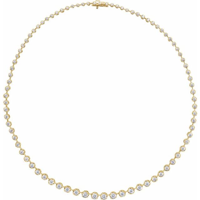 14K Yellow Gold 6 3/4 CTW Lab-Grown Diamond Line 16" Necklace - B