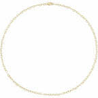 14K Yellow Gold 3.2 mm Heart Cable 7" Chain - B