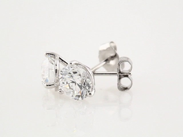 14K White 1 CTW Natural Diamond Stud Earrings - View